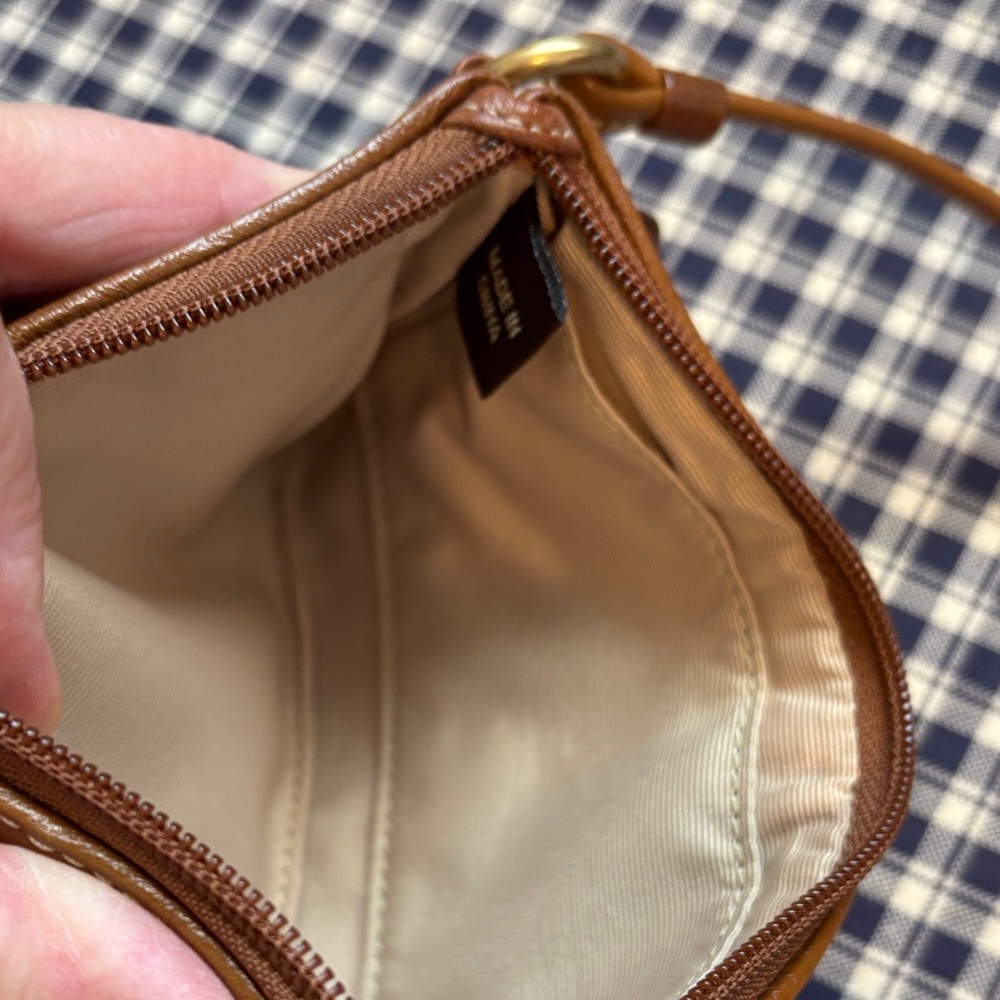 Coach Signature Brown and Tan Wristlet - Picture 8 of 9